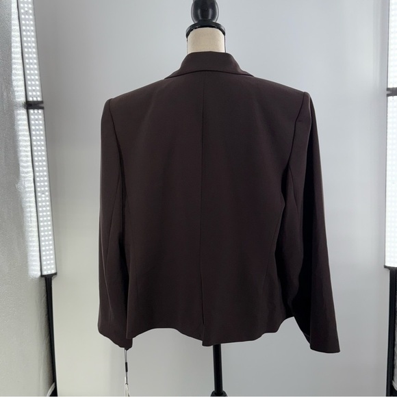 Calvin Klein Woman Plus 20W Brown “Otter” Stretch Blazer Jacket - Picture 3 of 12